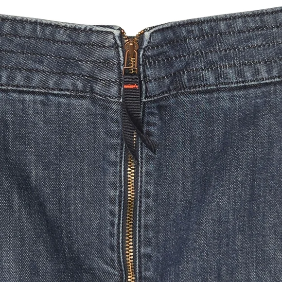 Boden Womens Dark Wash Patch Pocket Zip Denim Jean Skirt Size 8 - Picture 3 of 8